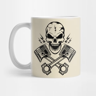 Crossed Piston Skull Mug